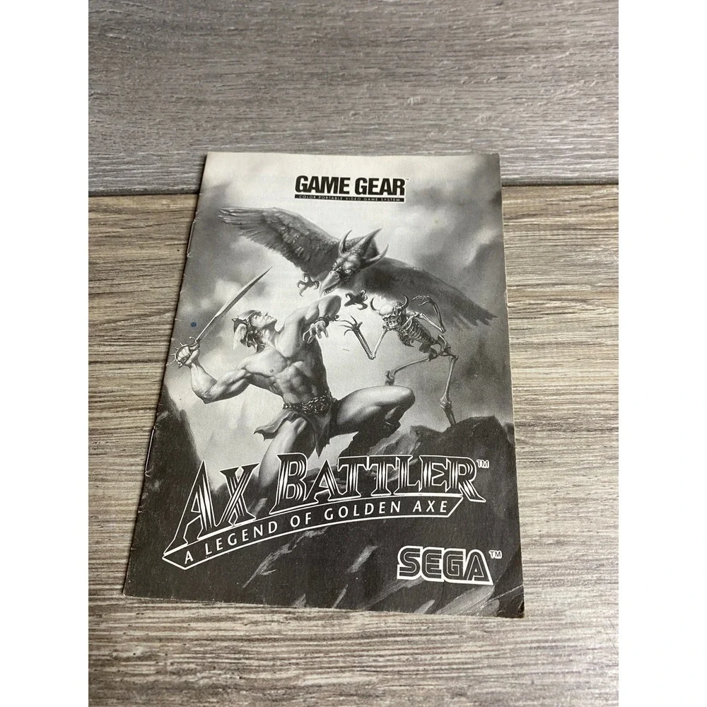 Ax Battler A Legend of Golden Axe Sega Game Gear Instruction Manual Original